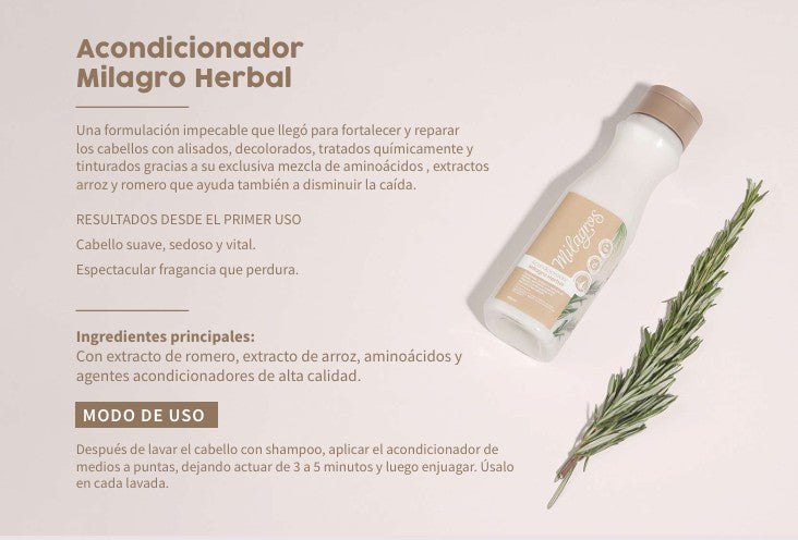 ACONDICIONADOR MILAGRO HERBAL